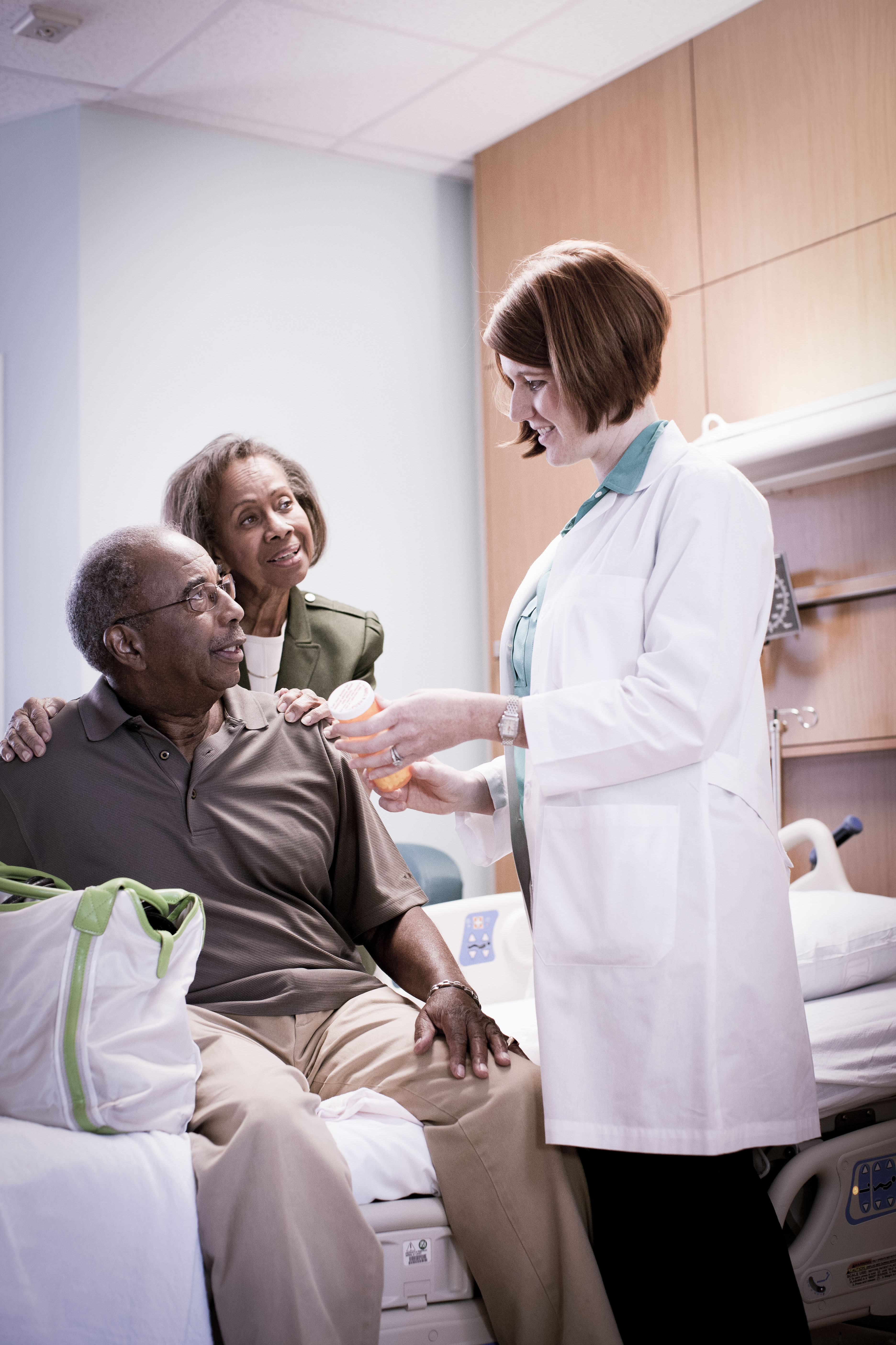 Patient receives medication from a doctor.